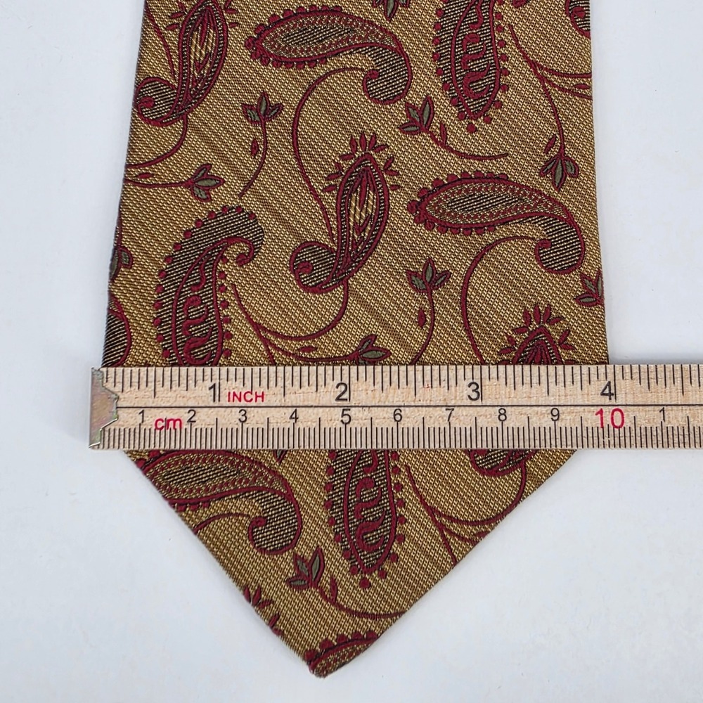 Robert Talbott Best of Class Necktie Mens Gold Paisley Silk Hand Sewn USA - Picture 6 of 6